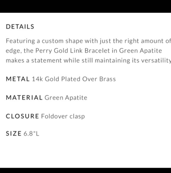 Kendra Scott Perry Gold Link Bracelet In Green Apatite - Picture 9 of 10